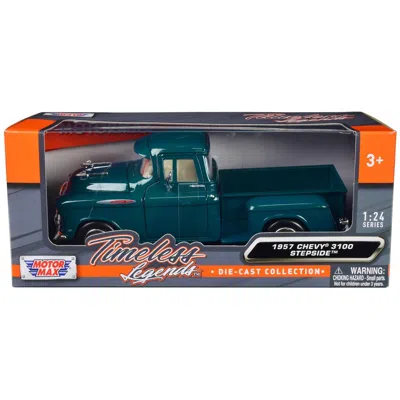 Motormax 1957 Chevrolet 3100 Stepside Pickup Truck Metallic Timeless Legends Series 1-24 Scale Diecast Model 