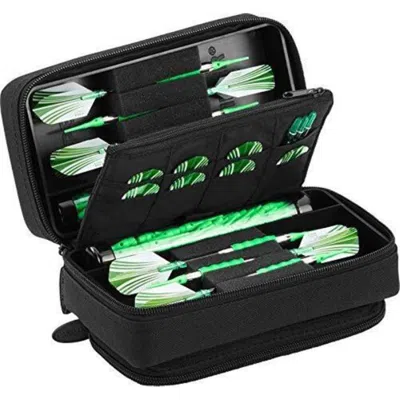 Casemaster Plazma Pro Dart Case With Zipper & Phone Pocket Black - 6 Darts
