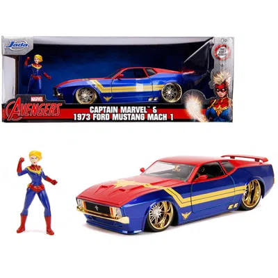 Jada Toys Jada 1973 Ford Mustang Mach 1 With Captain Marvel Diecast Figurine Avengers Marvel Series 1 By 24 Di