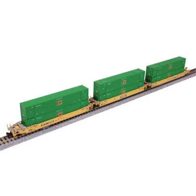 Kato N Scale Gunderson Maxi-iv Double Stack 3 Set With Ttx Dttx 732256 Emp Containers