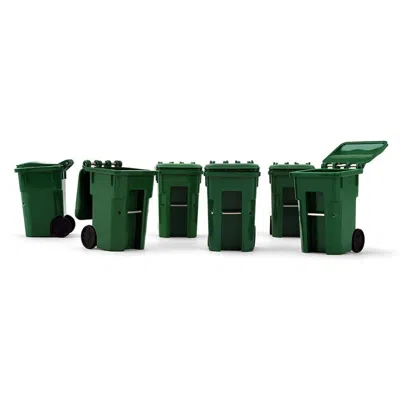 First Gear 1 By 34 Scale Plastic Collectible Green Trash Carts - Set Of 6