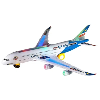 Az Trading & Import Toy Airplane With Flashing Lights & Sound Blue