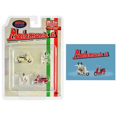 American Diorama Motomania 6 4 Piece Diecast Figure Set (2 Figures 2 Scooters) Limited Edition To 4800 Pieces Worldwi