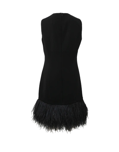 Shop Michael Kors Ostrich Hem Shift Dress In Black