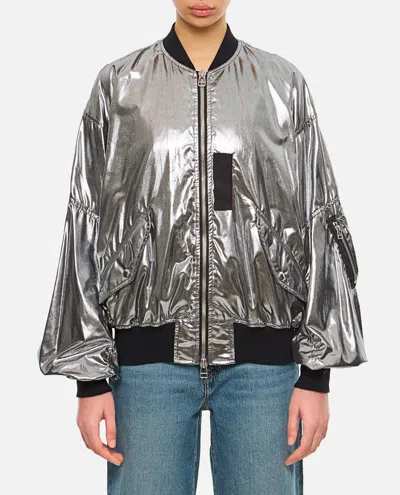 Junya Watanabe Metallic Effect Bomber Jacket In Silver