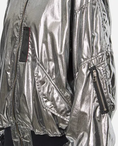 Junya Watanabe Metallic Effect Bomber Jacket In Silver