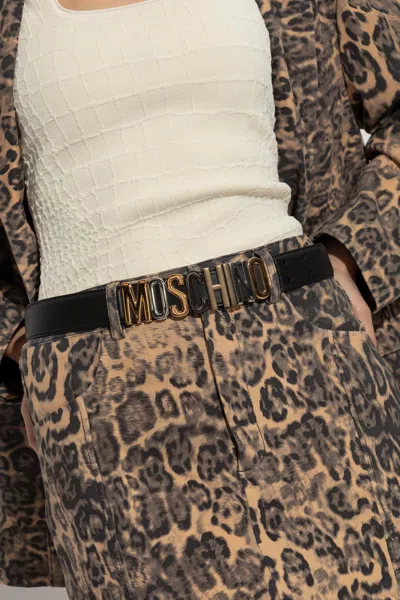 Moschino Cinrua With Logo In Black