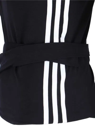 Y-3 3-striped Drawstring T-shirt In White/black