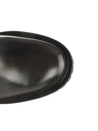 Golden Goose Kurt Boots In Black Leather With Buckle In Brown