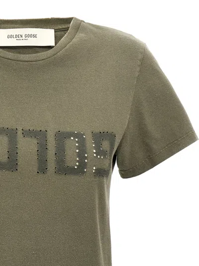 Golden Goose 'doris' Embellished Front T-shirt In Green