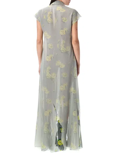 Acne Studios Dranee Long Dress In Yellow Grey