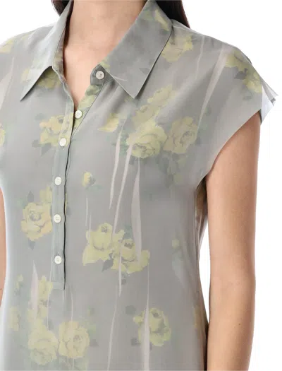 Acne Studios Dranee Long Dress In Yellow Grey