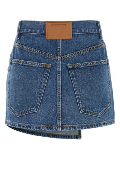 Alexander Wang Mini Skirt In Blue