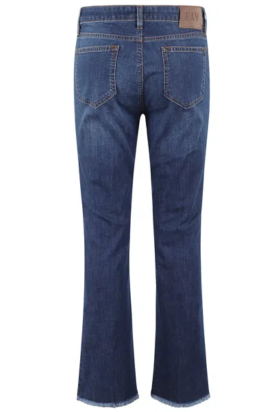 Fay Indigo Cotton Denim Jeans In Indaco