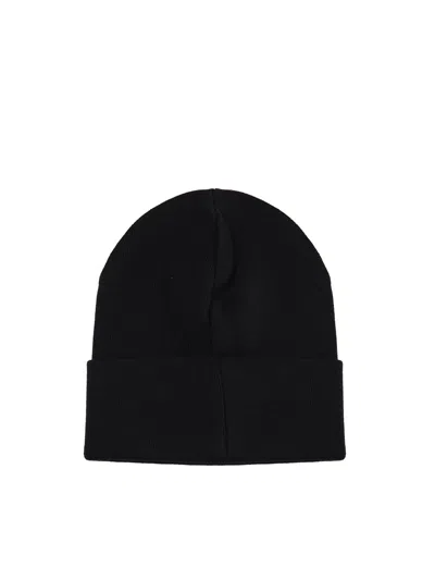 Dondup Beanie Hat With Applied Logo In Black