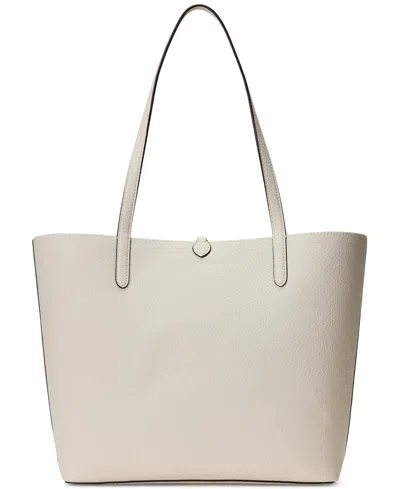 Ralph Lauren Large Reversible Extra-large Tote Bag In Soft White,beaumont Plaid