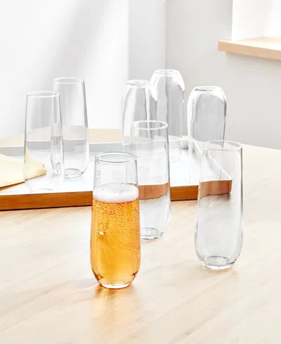 Arch Studio Stemless Champagne Glasses, Set Of 8, Exclusively At Macy's In Clear
