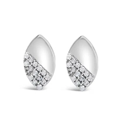 Haus Of Brilliance Sterling Silver 1/6 Ct Diamond & Mirror Polish Pear Shape Stud Earrings (i-j Colo In White