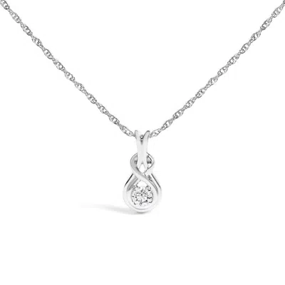 Haus Of Brilliance Silver 0.10 Ct. Tw. Lab-grown Diamond Pendant Necklace In White