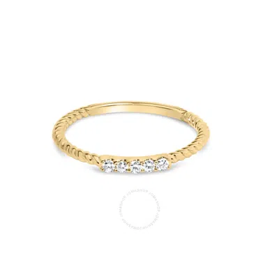 Haus Of Brilliance 10k Yellow Gold 1/10 Cttw Diamond 5 Stone Braided Shank Band Ring