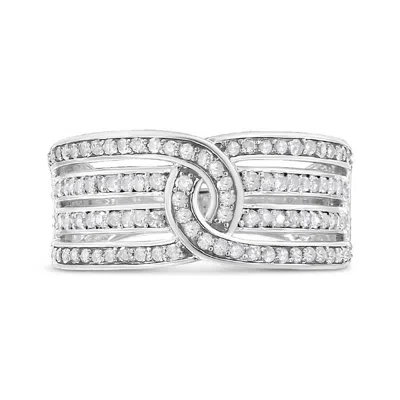 Haus Of Brilliance .925 Sterling Silver 1/2 Cttw Diamond Multi-row Bypass Band Ring (i-j Color In White