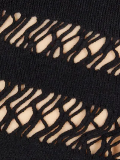 Roberto Cavalli Tank Top With Perforated Zebra Pattern In Black