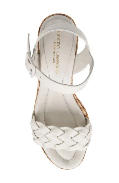 Andre Assous Cecilia Platform Wedge Sandal In Off White