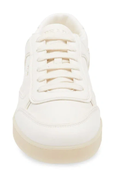 Prada White Leather Downtown Sneakers In Avorio