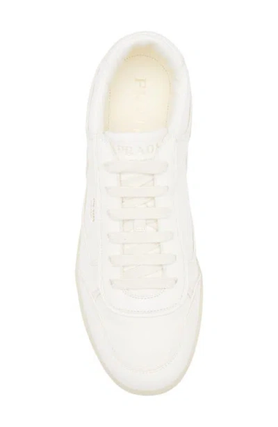 Prada White Leather Downtown Sneakers In Avorio