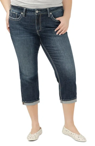 Silver Jeans Co. Suki Curvy Mid Rise Capri Jeans In Gray