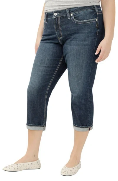 Silver Jeans Co. Suki Curvy Mid Rise Capri Jeans In Gray