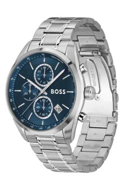Hugo Boss Boss Grand Prix 44 Watch Silver In Metallic