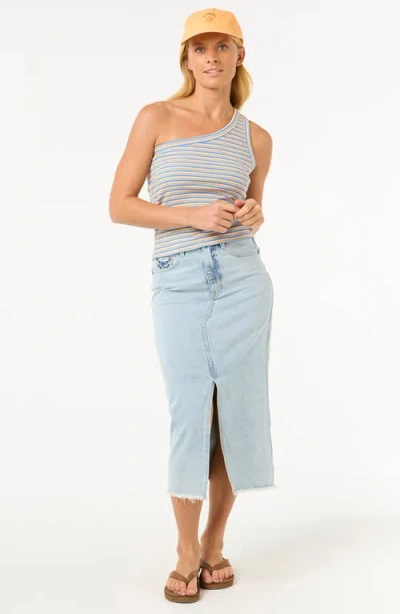 Rip Curl Las Dalias One Shoulder Tank In Blue