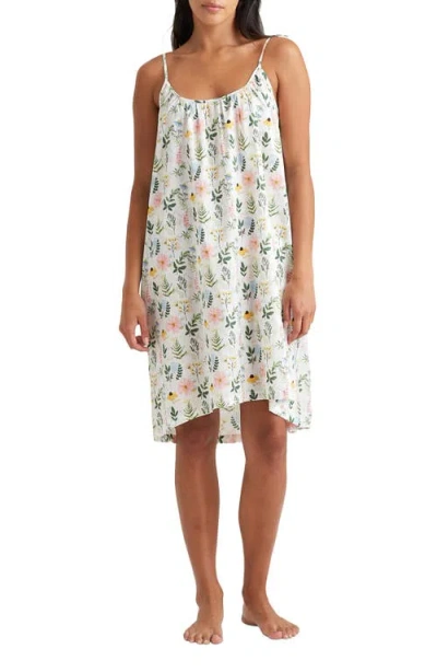 Papinelle Delphine Strappy Cotton Sateen Nightgown In White