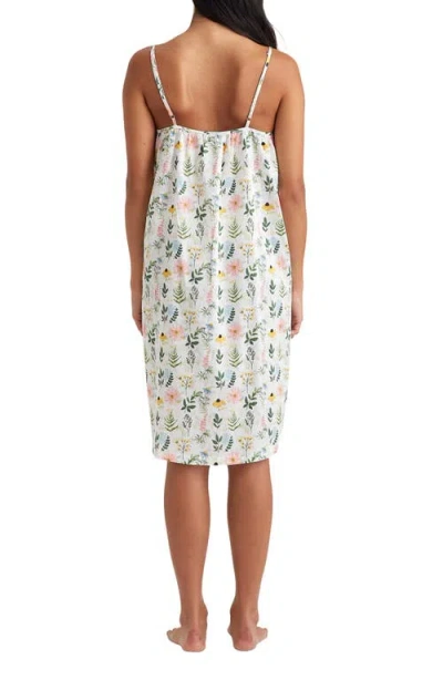 Papinelle Delphine Strappy Cotton Sateen Nightgown In White