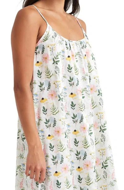 Papinelle Delphine Strappy Cotton Sateen Nightgown In White