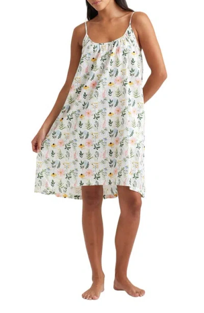 Papinelle Delphine Strappy Cotton Sateen Nightgown In White