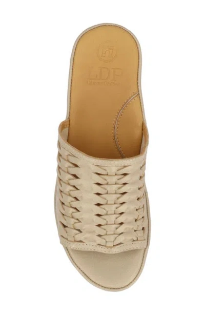 L'amour Des Pieds Cyra Platform Wedge Slide Sandal In Platino