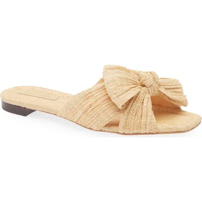 Loeffler Randall Daphne Pleated Knot Flat Sandals In Natural