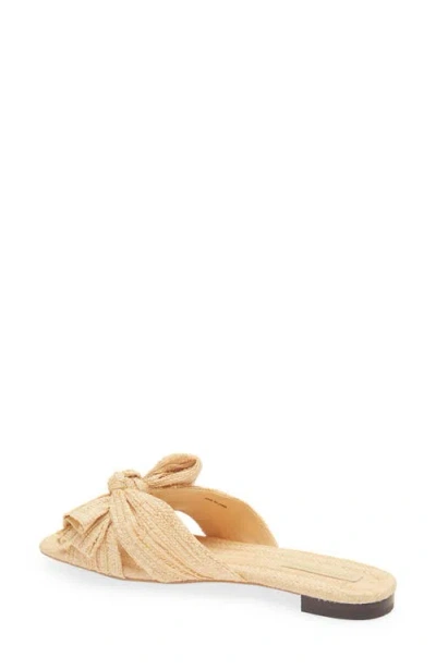 Loeffler Randall Daphne Pleated Knot Flat Sandals In Natural