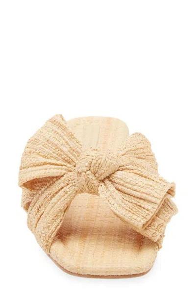 Loeffler Randall Daphne Pleated Knot Flat Sandals In Natural