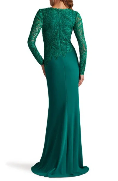 Tadashi Shoji Chu16206lxy Long A Line Formal Evening Dress In Emerald