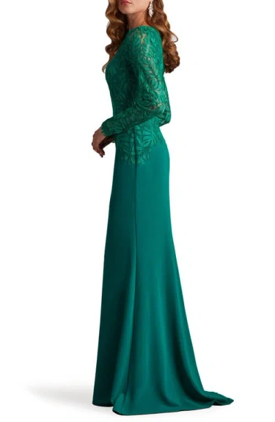 Tadashi Shoji Chu16206lxy Long A Line Formal Evening Dress In Emerald