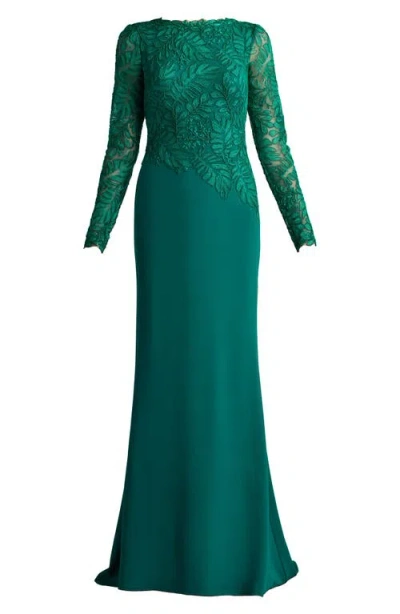 Tadashi Shoji Chu16206lxy Long A Line Formal Evening Dress In Emerald