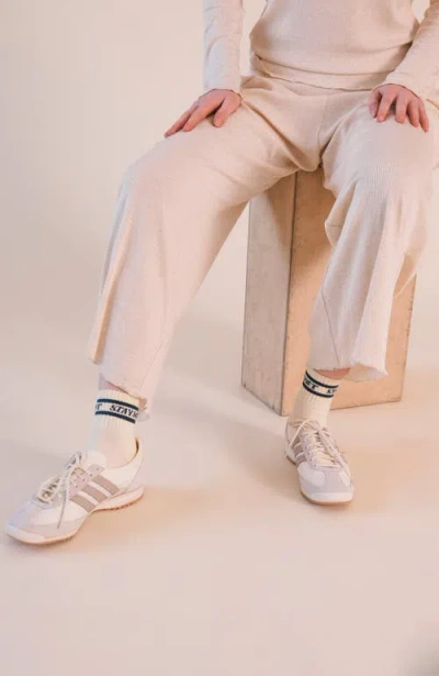 Poplinen Stay Soft Organic Cotton Stripe Socks In Navy