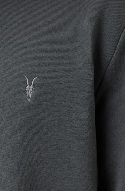 Allsaints Mens Gravestone Gre Raven Logo-embroidered Regular-fit Organic-cotton Sweatshirt In Carter Grey
