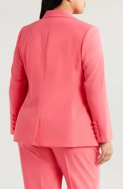 Tahari Asl Plus Size Peak-lapel Open-front Jacket In Red