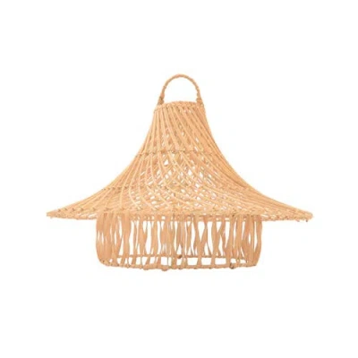 The Artisan & Company Caping Rattan Pendant Ceiling Light In Natural