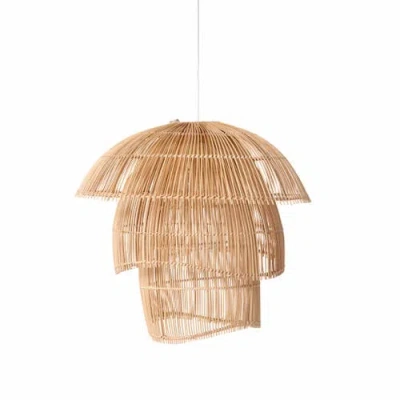 The Artisan & Company Cascade Natural Rattan 3 Tier Pendant Light In Natural