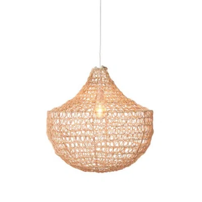 The Artisan & Company Santa Barbara Rattan Open Weave Pendant In Natural
